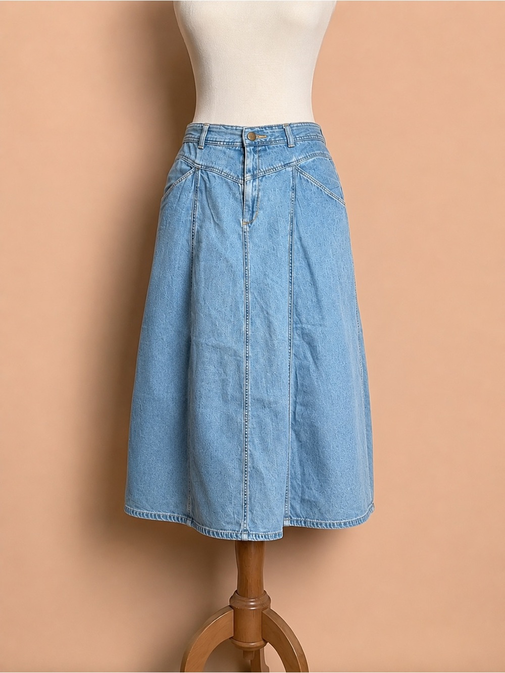 Chaus Light Blue Denim Maxi Skirt